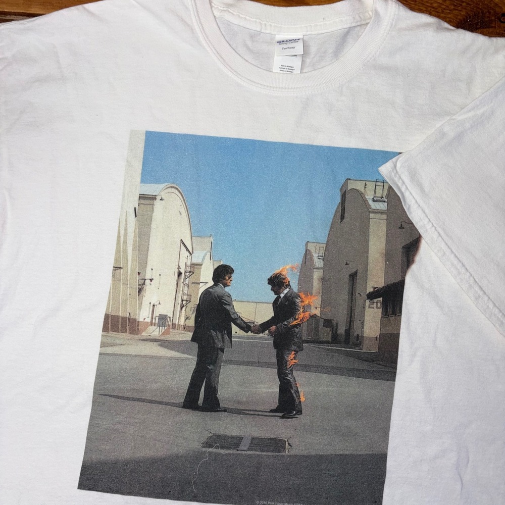 Pink Floyd T-Shirt Mens 2XL White Wish You Were Here Graphic Tee 2016 Gildan